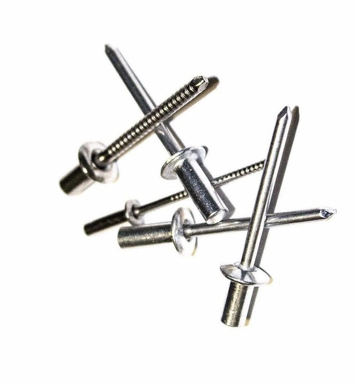 New Versatile Pack of (500) Stainless Steel Closed END POP Rivets *4-2 Grip* 1/8' x .360 (.063 - .125) Multi-Purpose Comprehensive Hardware Fastener Assortment Kit TRINNM03014