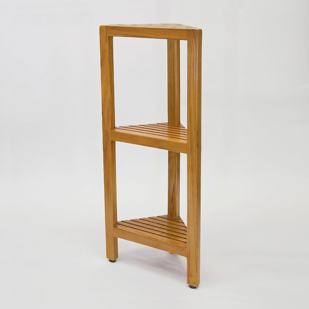 Asta Zini 3-Tier Free Standing Corner Shelf, Bathroom Corner Stand, Fully Assembled, TB-134