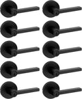 Kwikset Halifax Entry Door Handle with Lock and Key, Secure Keyed Reversible Lever Exterior, for Front Entrance and Bedrooms, Matte Black, 10 Pack, Pick Resistant SmartKey Rekey Security and Microban