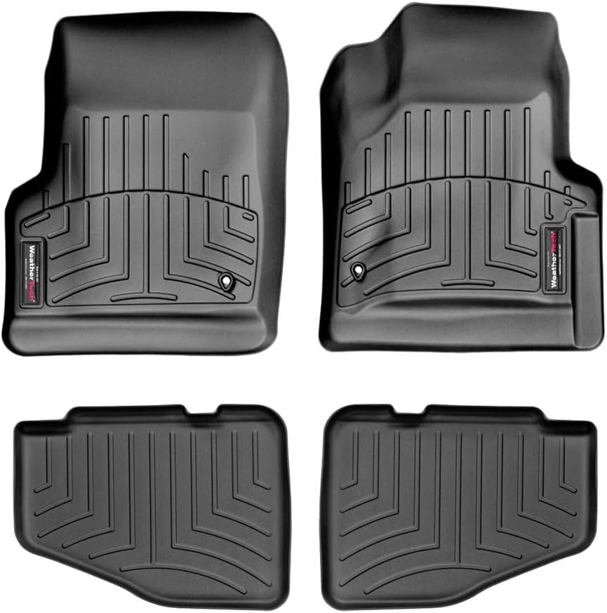 WeatherTech Custom Fit FloorLiners for Jeep Wrangler Unlimited 2-Door, Wrangler 2-Door, 1st & 2nd Row (44042-1-2), Black