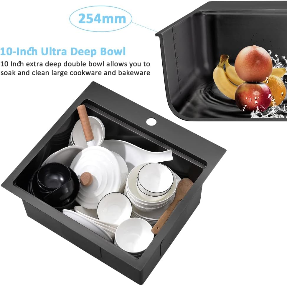 Drop In Bar Sink Black-Bokaiya 15x15 Inch Small Drop In Kitchen Sink Stainless Steel Wet Bar Outdoor Sink 16 Gauge Top Mount Single Bowl Basin with Cutting Board