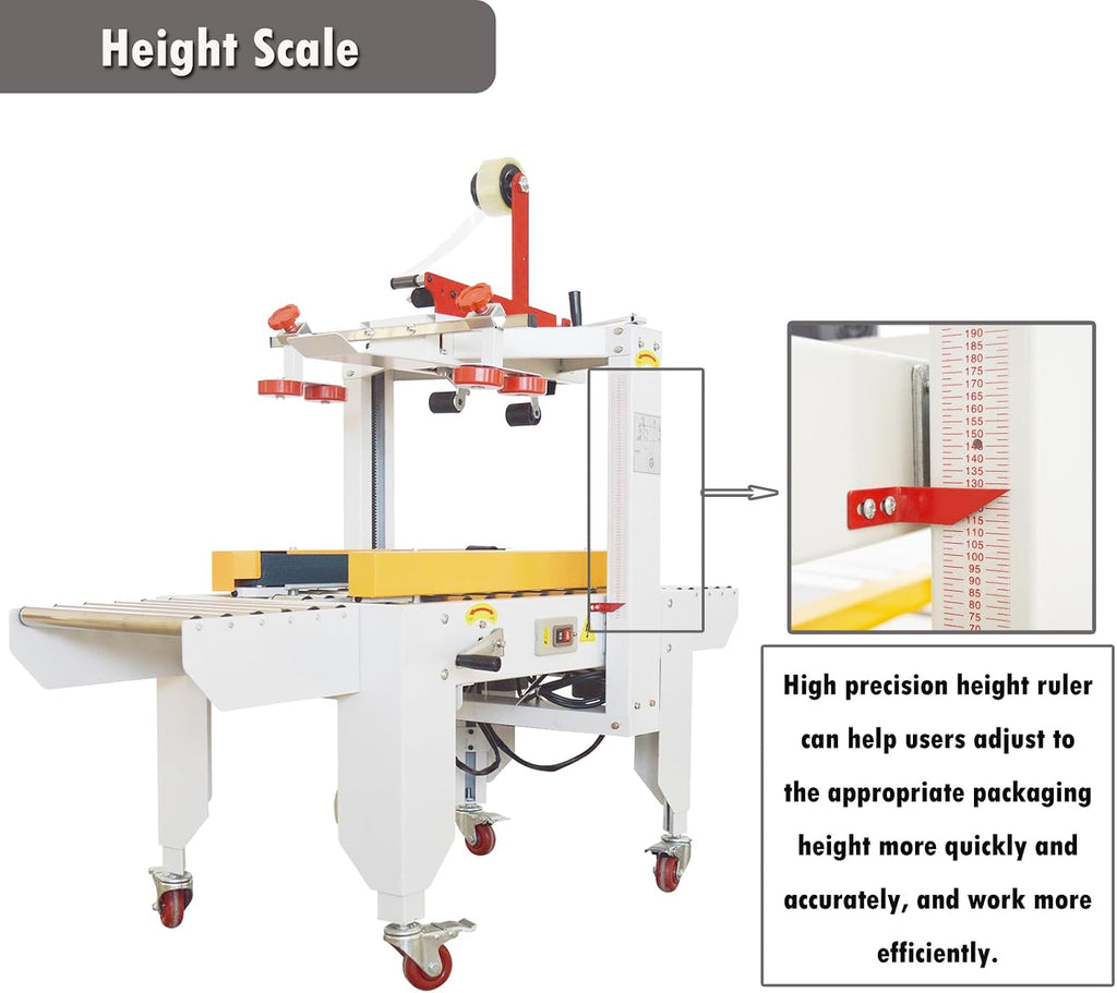 INTSUPERMAI Tape Sealer Machine Carton Sealing Packaging MachineContinuous Auto Paper Box Case Packing Sealer Left to Right Side Drive 110V