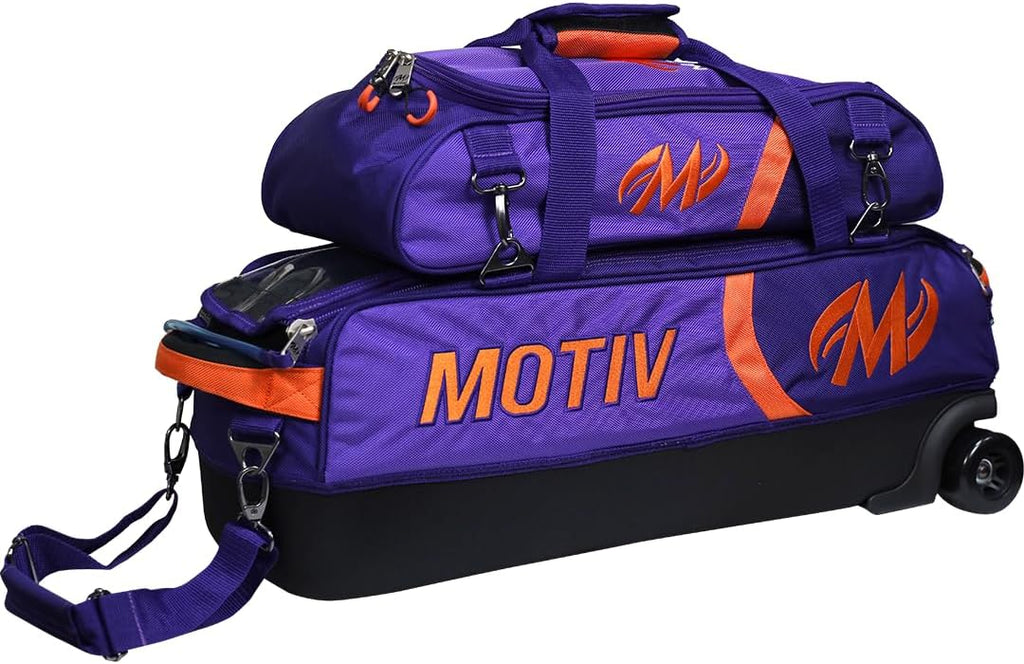 MOTIV Apex Triple Slim-Roller Bowling Bag With Shoe Bag | Compact premium design | Venom Shock LE