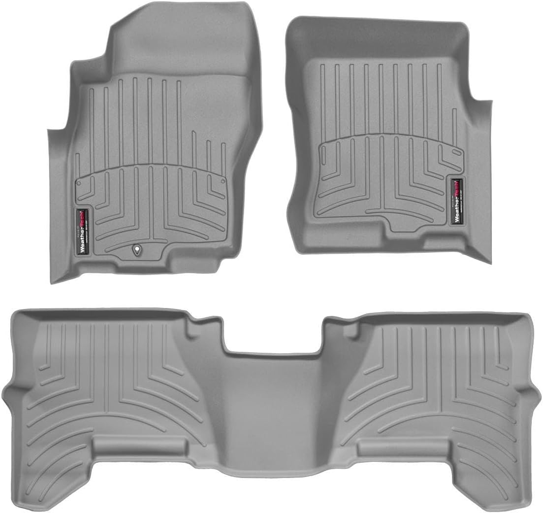 WeatherTech Custom Fit FloorLiners for Nissan Xterra, Pathfinder, Xterra - 1st & 2nd Row (46033-1-2), Grey