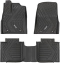 Rough Country Flex-Fit Floor Mats for Toyota Tundra (2022–2025) Crew Cab - Front & Rear Set, Custom All-Weather Non-Slip TPE Liners w/Spill Saver Lip