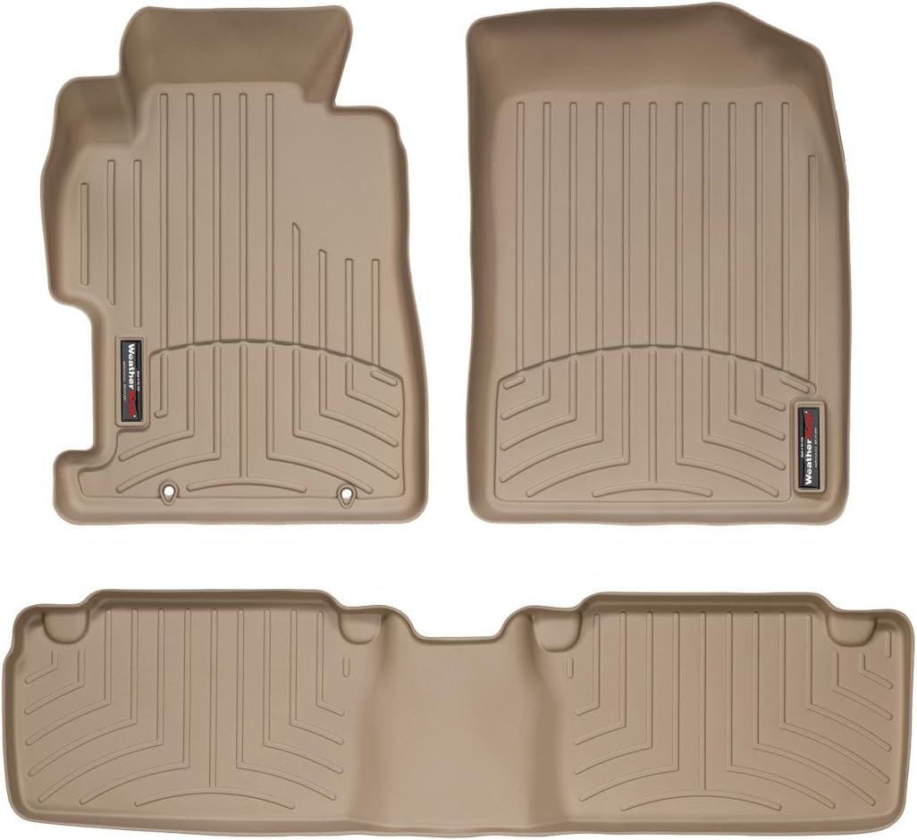 WeatherTech Custom Fit FloorLiners for Honda Civic Si, Civic, 1st & 2nd Row (45090-1-2), Tan