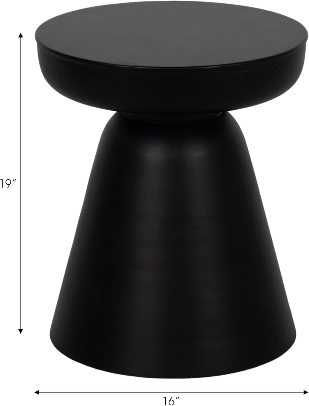 Sagebrook Home Boho Accent Table - Modern Wooden Side Table for Living Room, Bedroom & Office - Stylish Minimalist End Table for Home Decor - 19' Black