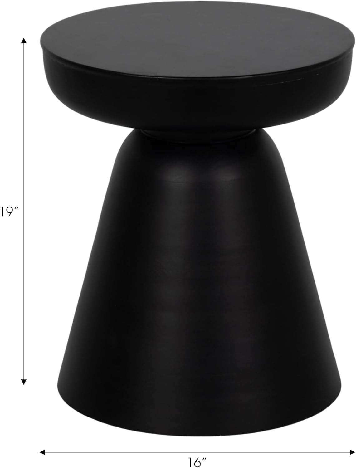 Sagebrook Home Boho Accent Table - Modern Wooden Side Table for Living Room, Bedroom & Office - Stylish Minimalist End Table for Home Decor - 19' Black