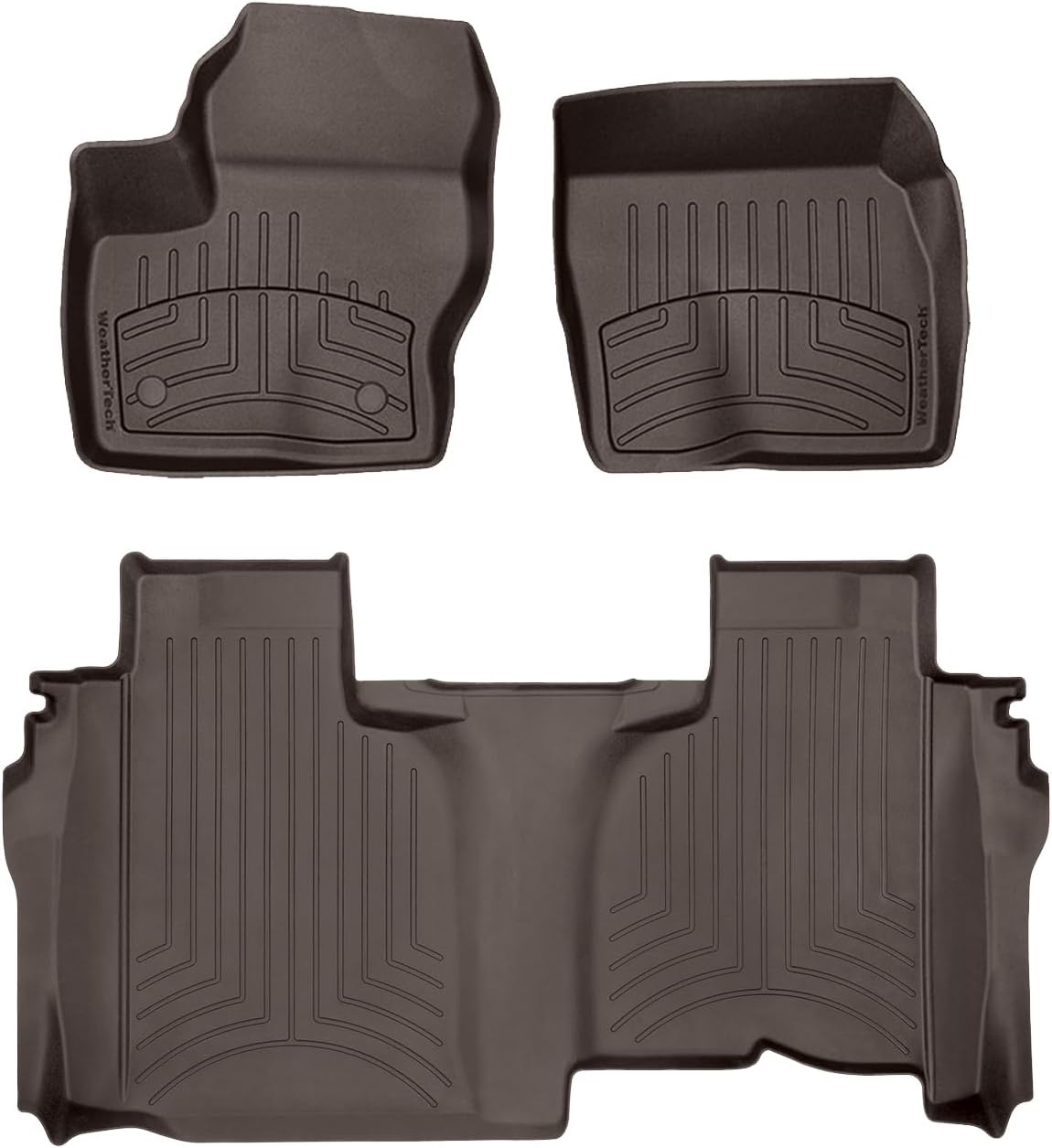WeatherTech FloorLiner HP Custom Fit Floor Mats for Chevrolet Silverado 1500 LTD, Silverado 1500, Sierra 1500 Limited - 1st & 2nd Row (471436-1-6IM), Cocoa