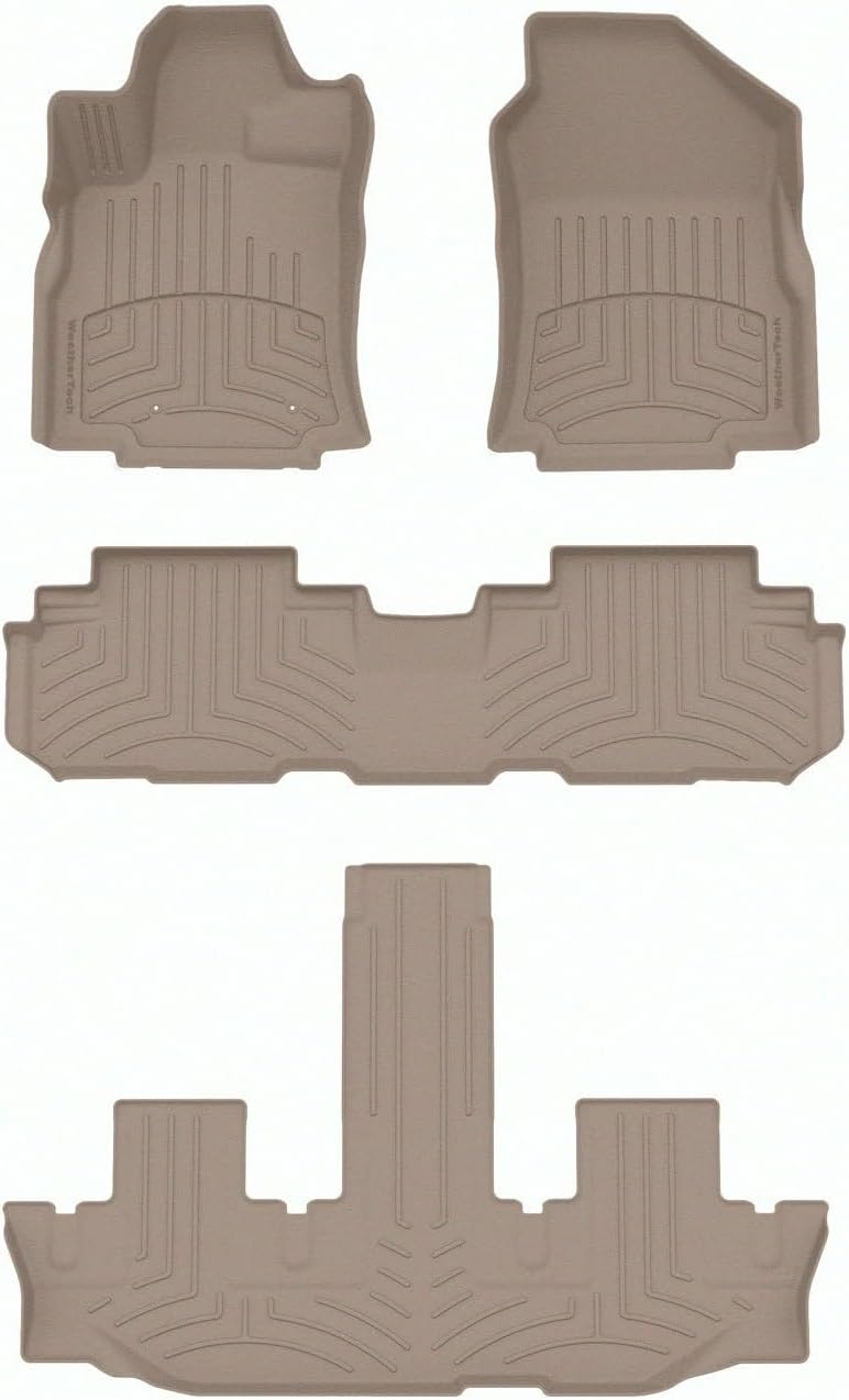 WeatherTech FloorLiner HP Custom Fit Floor Mats for Subaru Ascent Full Set (451475-1-2-3IM), Tan