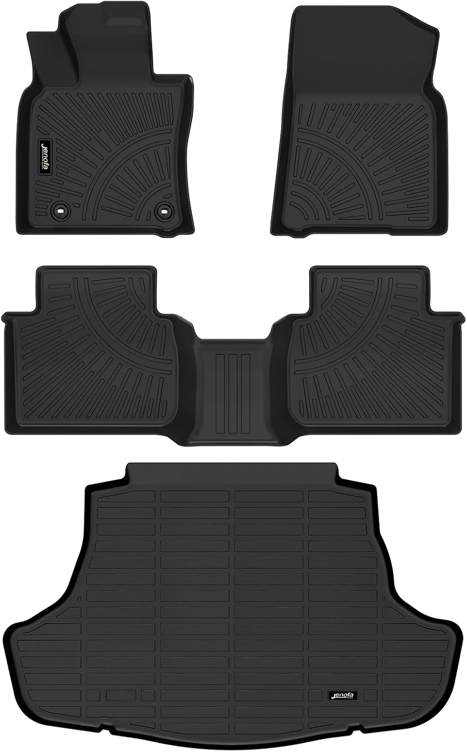 Jenofa-Floor Mats for Camry 2018-2024 FWD (Not for Hybrid or AWD) All Weather Trunk Mat Waterproof Floor Liners Full Set Car Mat for Toyota Camry FWD Accessories