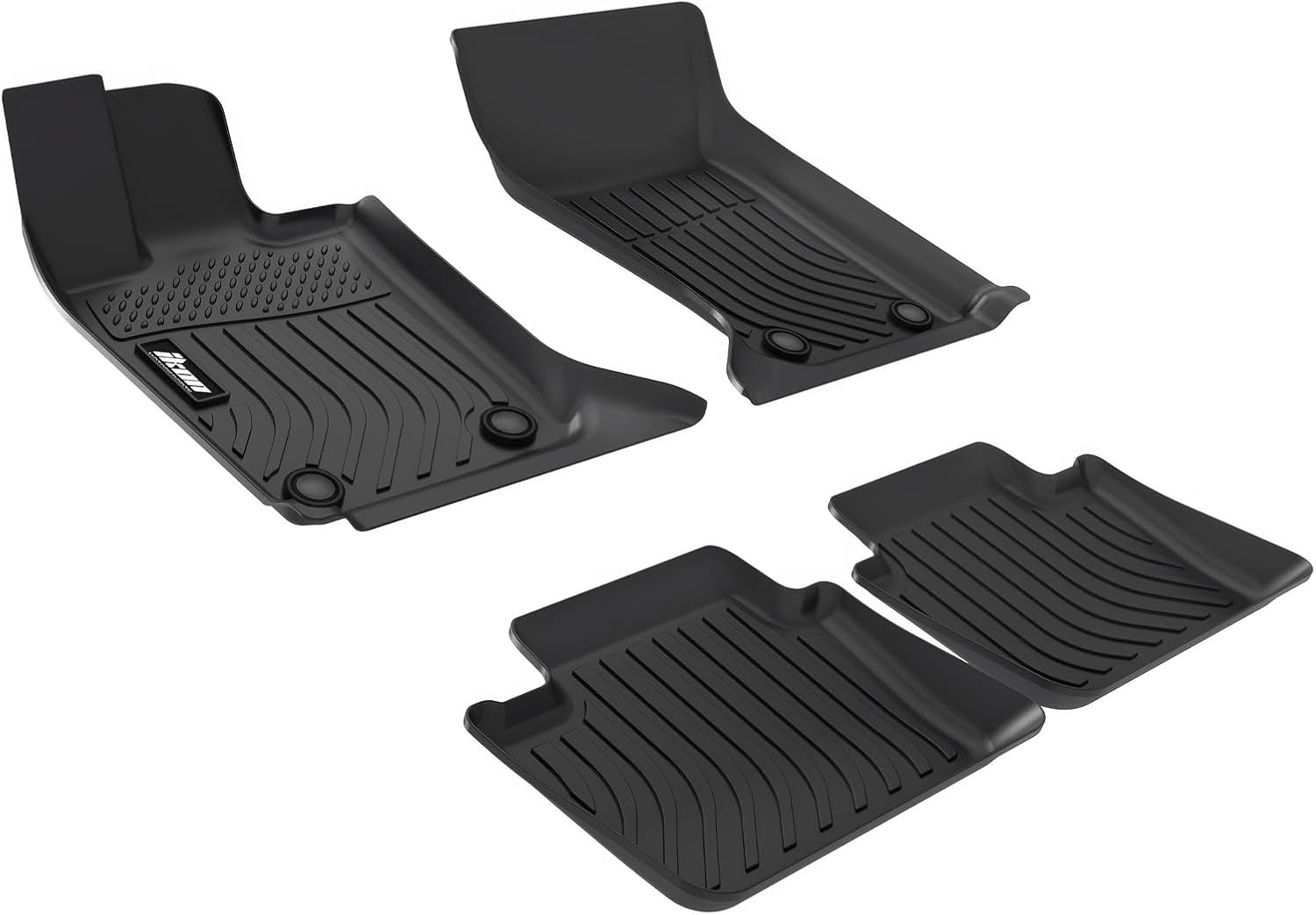 IKON MOTORSPORTS 3D TPE Floor Mats, Compatible with 2024-2025 Porsche Panamera 4, All Weather Waterproof Non-Slip Floor Liners, Front & 2nd Row Full Set Car Interior Accessories, Black 4PCS