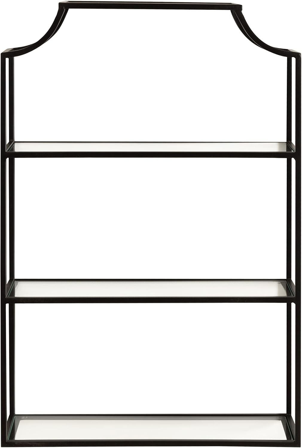 Kate and Laurel Ciel 3 Tiered Wall Shelf, 20 x 30, Black, Decorative Floating Shelf Storage and Wall Organizer