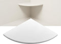 18' Super White Engineered Marble Corner Shower Seat – Floating or Solid Mount Bathroom Bench, Wall Mounted Shelf & Caddy for Showers, Classic Flatback Design