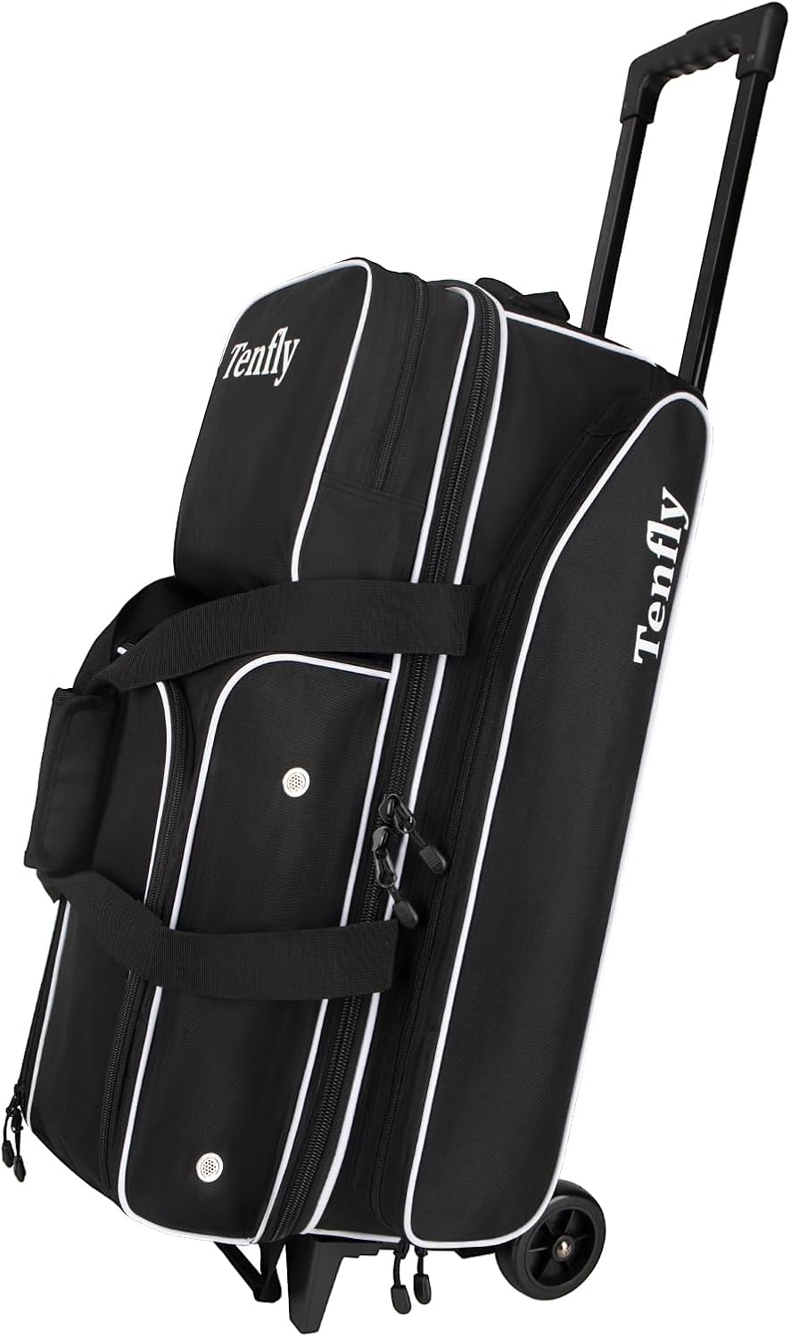 Triple Roller Bowling Bag with Wheels, Heavy Duty 3 Ball Bag for League & Recreational Bowlers