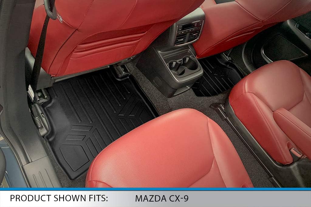SMARTLINER 3 Row Floor Mat Liner Set Compatible with 2016-2023 Mazda CX9
