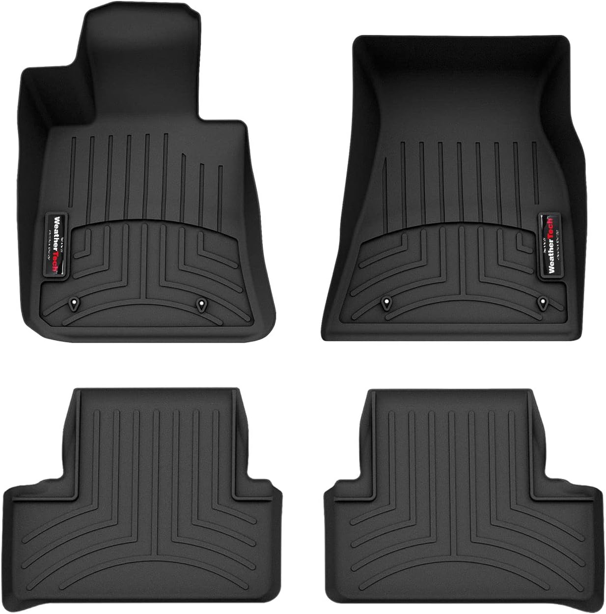 WeatherTech Custom Fit FloorLiners for BMW i4 eDrive40, i4 xDrive40, i4 M50-1st & 2nd Row (441731-1-2), Black