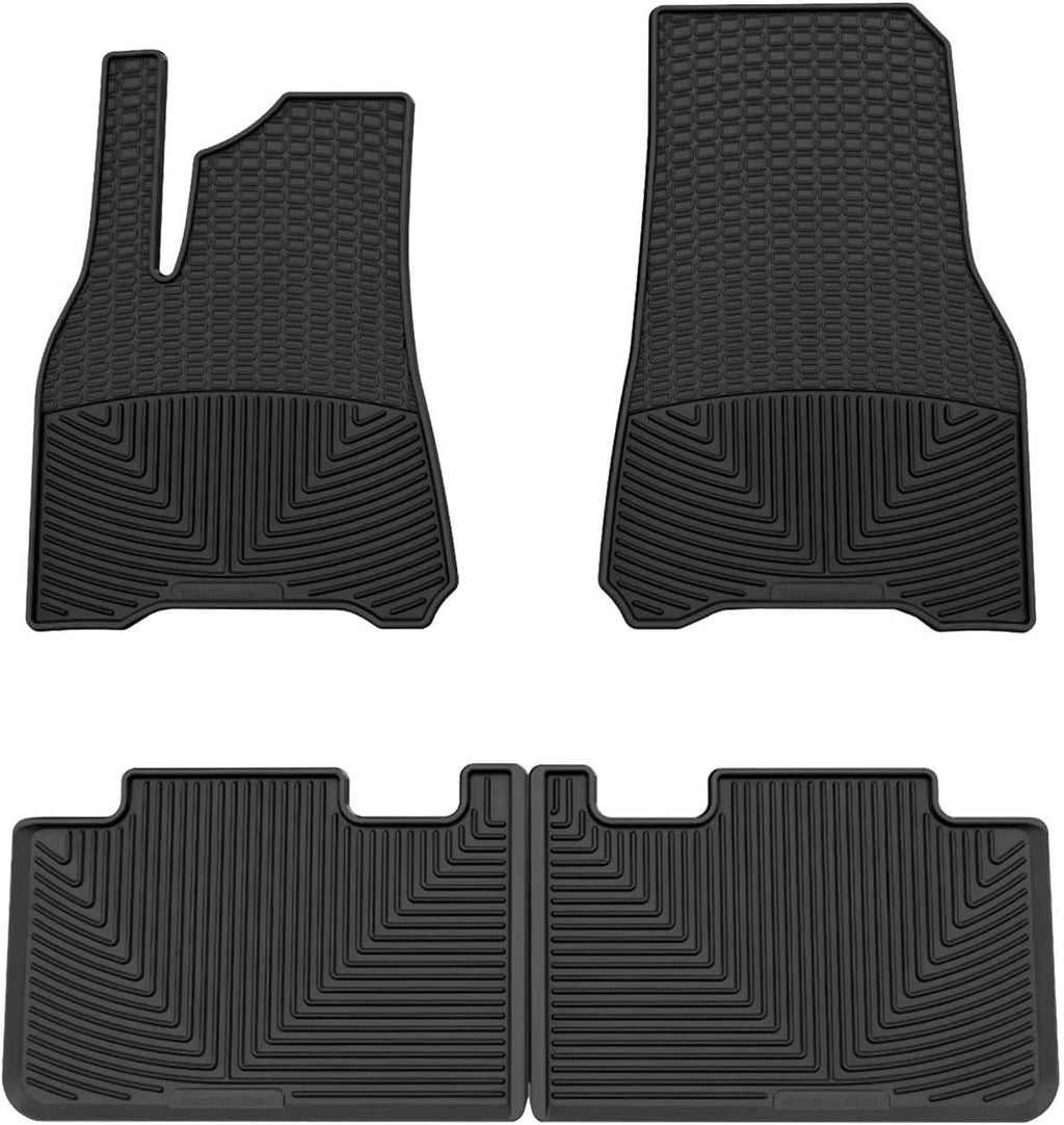 WeatherTech All-Weather Floor Mats for Tesla Model Y 1st & 2nd Row (W647-W648), Black