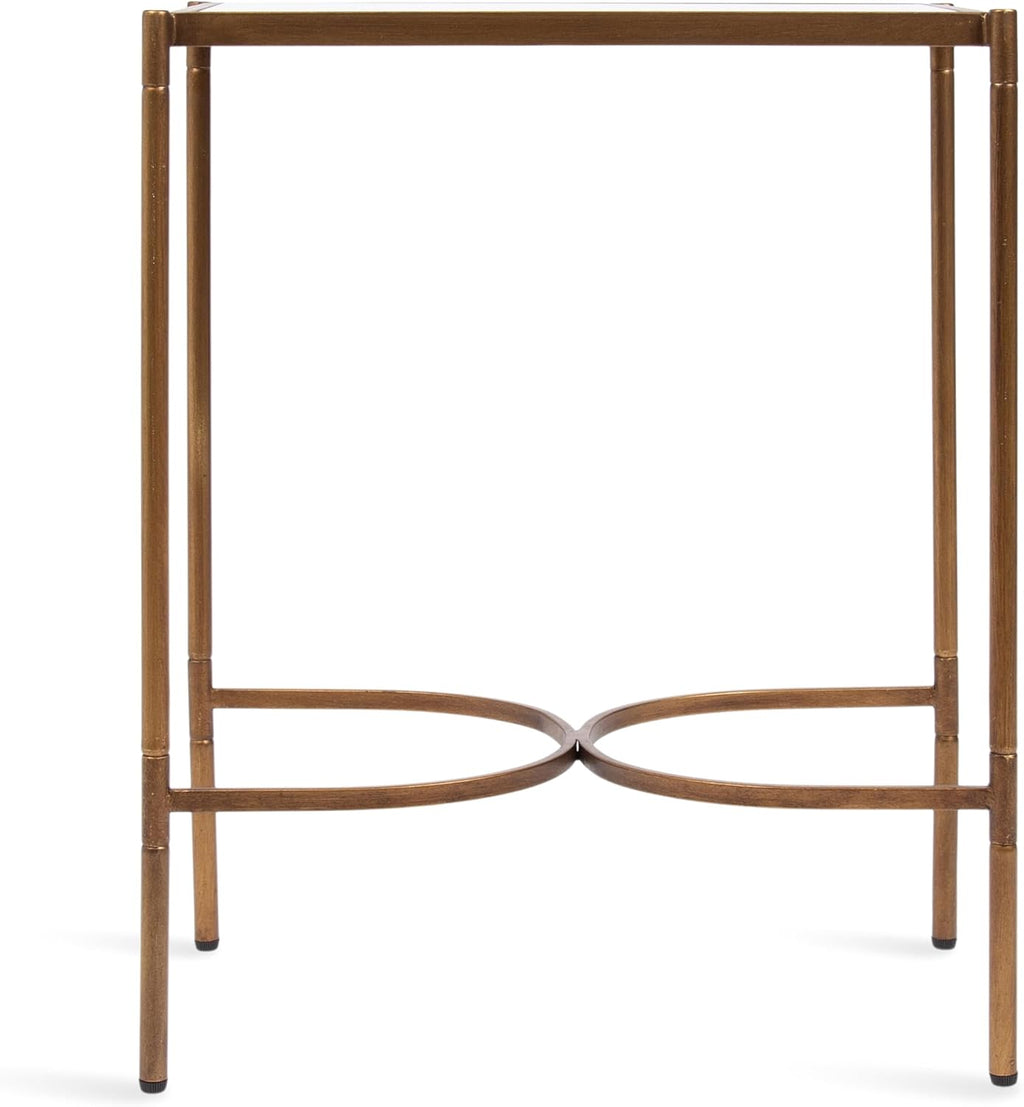 Kate and Laurel Catriona Modern Glam Metal Skinny Side Table, 19 x 11 x 24, Gold, Rectangular Slim Living Room End Table with Unique Geometric Base for Use as Bedroom Accent or Entryway Decor