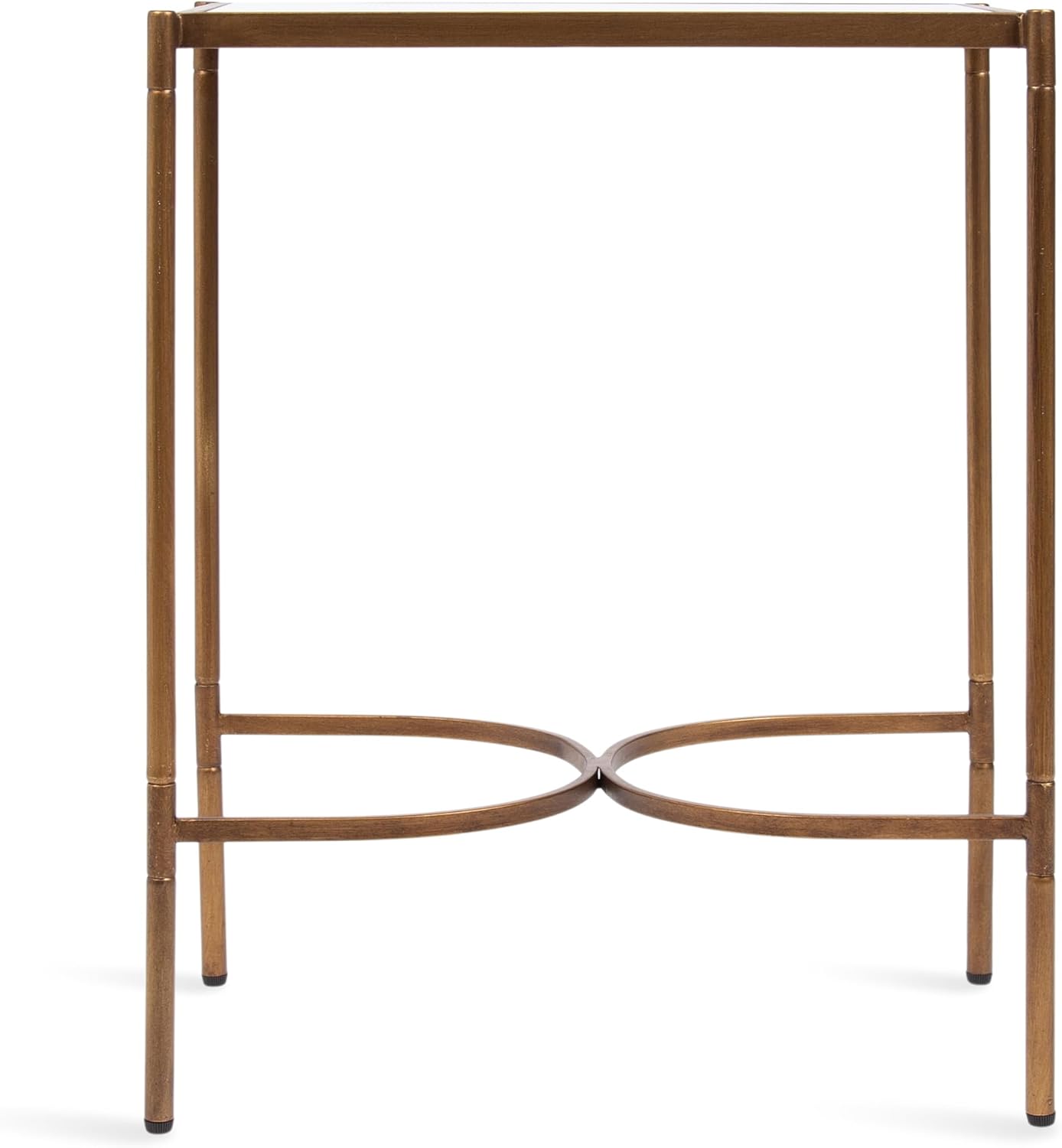 Kate and Laurel Catriona Modern Glam Metal Skinny Side Table, 19 x 11 x 24, Gold, Rectangular Slim Living Room End Table with Unique Geometric Base for Use as Bedroom Accent or Entryway Decor