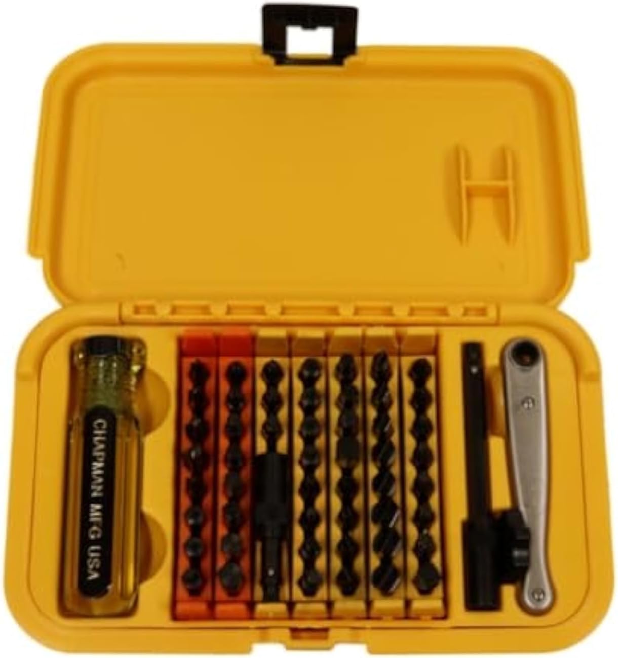Chapman MFG 5575 Master Screwdriver Set - Includes Phillips, Metric, Slotted, SAE & Metric Hex Bits, Star Bits (for Torx Screws) - Complete Set Offers 51 USA Made Insert Bits & 300+ Combinations