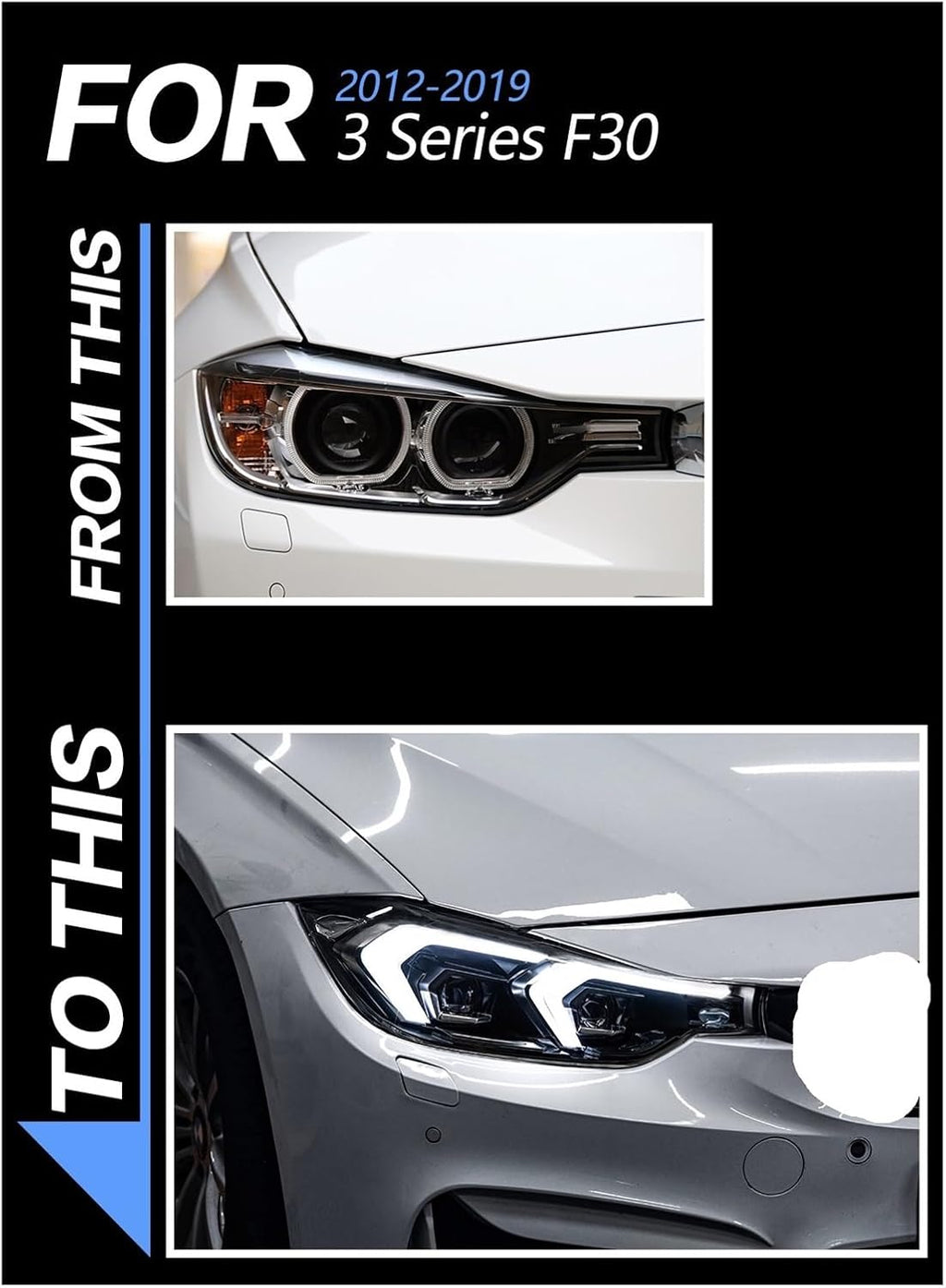 Car Lights Compatible With BMW 2012-2019 F30 LED Headlight F31 Head Lamp 318i 320i 325i 328i 330i 335i DRL Automotive Accessories(For 12-15 Halogen)