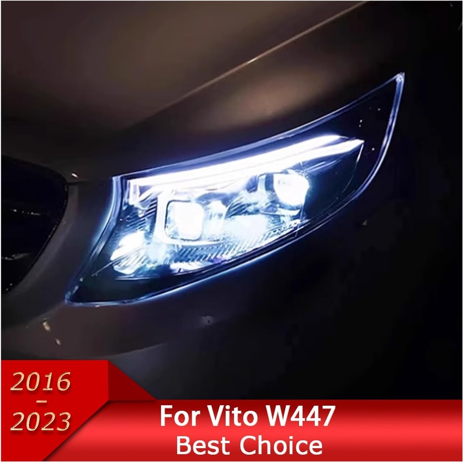 Car Lights Compatible With Vito 2016-2023 W447 Metris LED Auto Headlight Assembly Upgrade 2024 Style Design Signal Lamp LHD RHD Accessories