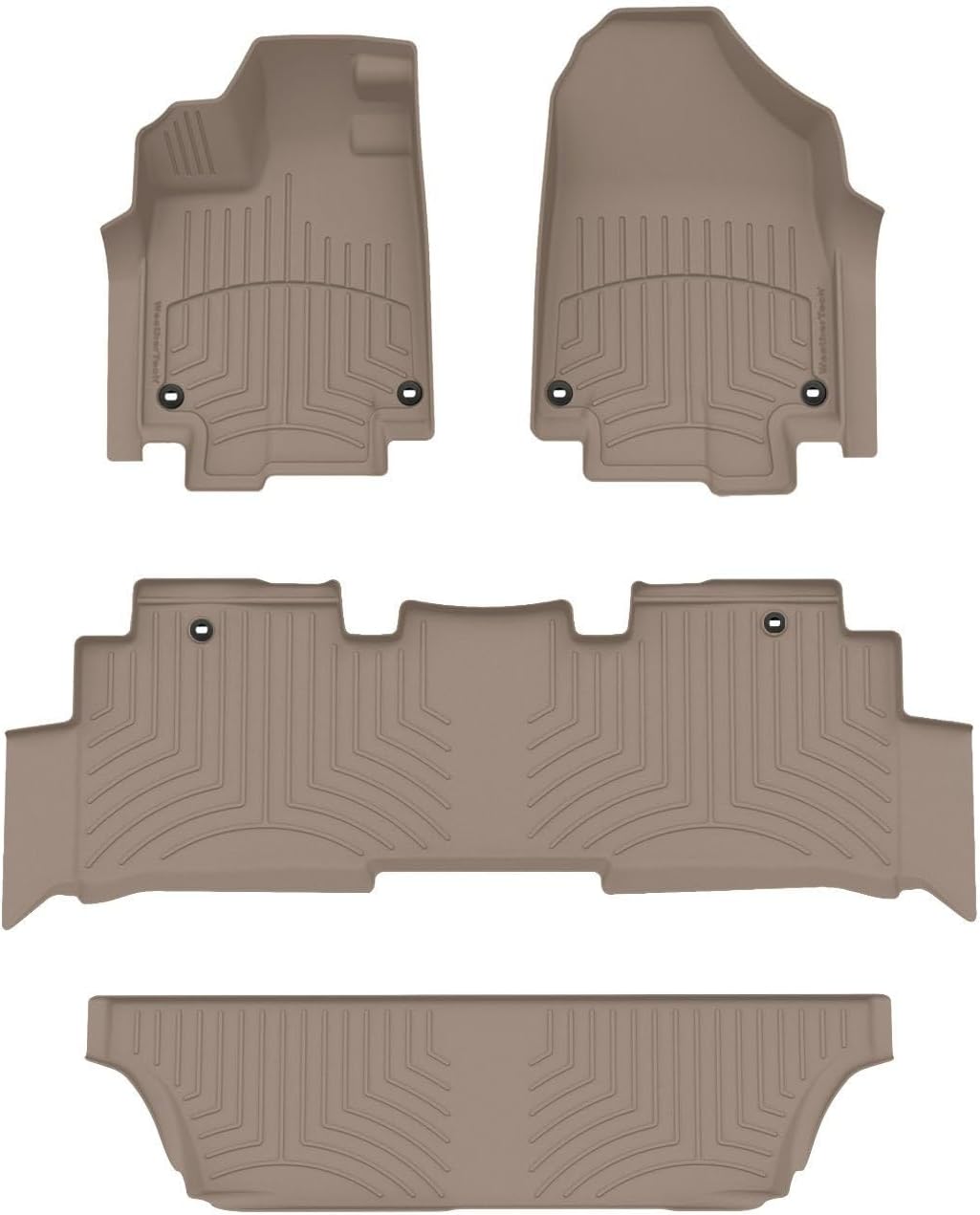WeatherTech FloorLiner HP Custom Fit Floor Mats for Honda Odyssey Full Set (451218-1-2-3IM), Tan