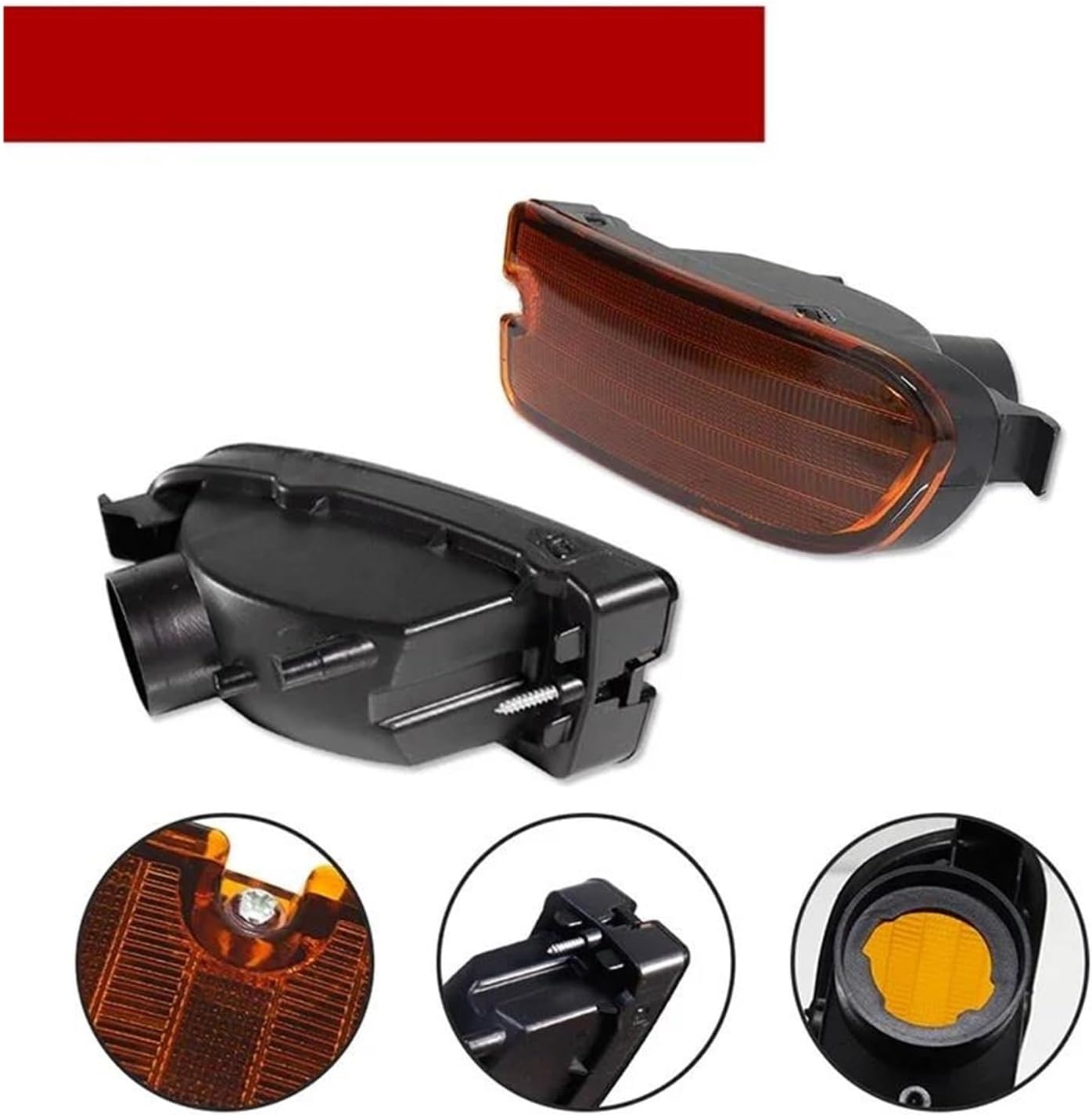 For 1999-2001 For Subaru For Impreza Amber/Smoked/Clear Lens Car Front Bumper Turn Signal Light Cover Shells Kit No Bulb/Socket Mirror Indicator Light(Amber Lens)