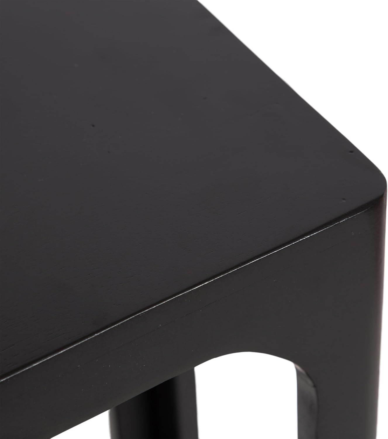 Kate and Laurel Dahl Modern Slatted Wooden Slim Side Table, 16 x 8 x 24, Black, Transitional Wood Narrow End Table for Use as Living Room Plant Stand or Small Bedroom Nightstand