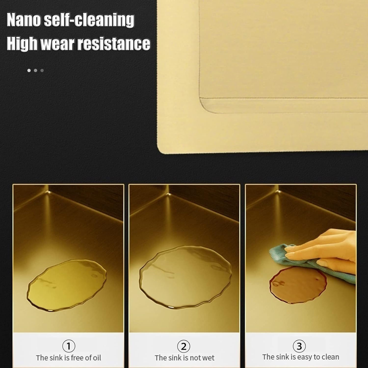 Kitchen Sink Large Gold Double Bowl Bar Sink Household 304 Stainless Steel Handmade RV Sink with Drain Assembly Drop in Or Undermount (Color : Gold, Size : 82x45x22cm) (Gold 82x45x22cm)