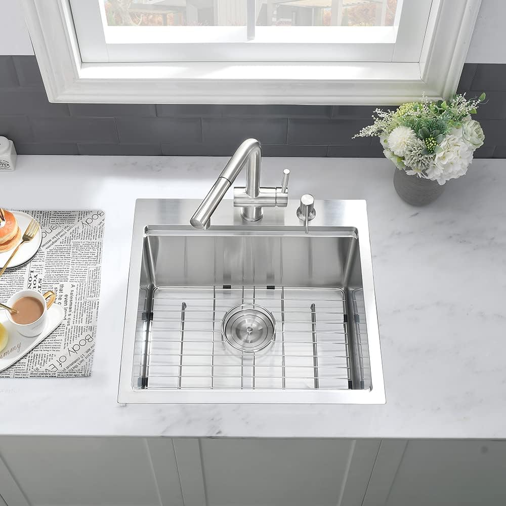 Bar Sink Drop In-VASOYO-18x18 Inch Small Kitchen Sink Drop In Rv Sinks 16 Gauge Stainless Steel Small Wet Bar Sinks Deep Single Bowl Outdoor Basin with Cutting Board