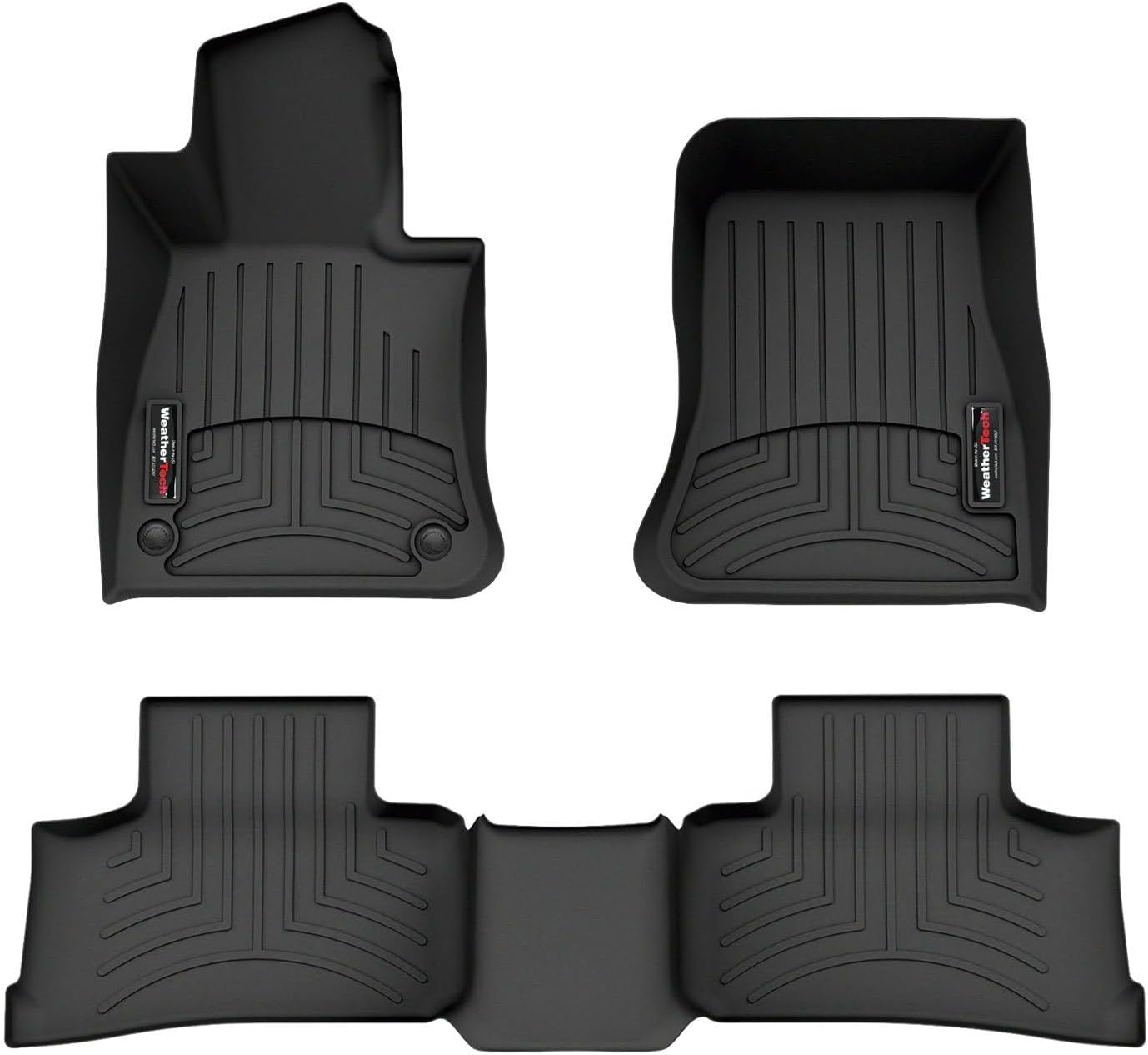 WeatherTech Custom Fit FloorLiners for Mercedes AMG GLC 63 S E Performance SUV, GLC SUV, GLC Coupe - 1st & 2nd Row (441812-1-2), Black