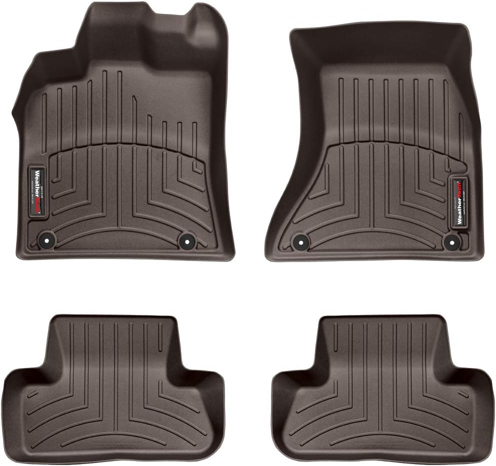 WeatherTech Custom Fit FloorLiners for Audi SQ5, Q5, 1st & 2nd Row (47230-1-2), Cocoa