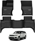 LASFIT Floor Mats for Range Rover Sport 2014-2022 (Not for Discovery/Evoque), TPE All Weather Custom Fit for Land Rover Sport Floor Liners 1st & 2nd Row Car Mats, Black, Easy to Clean