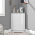 Merax Corner Cabinet White Bathroom Floor Storage with Adjustable Shelves for Kitchen, Living Room