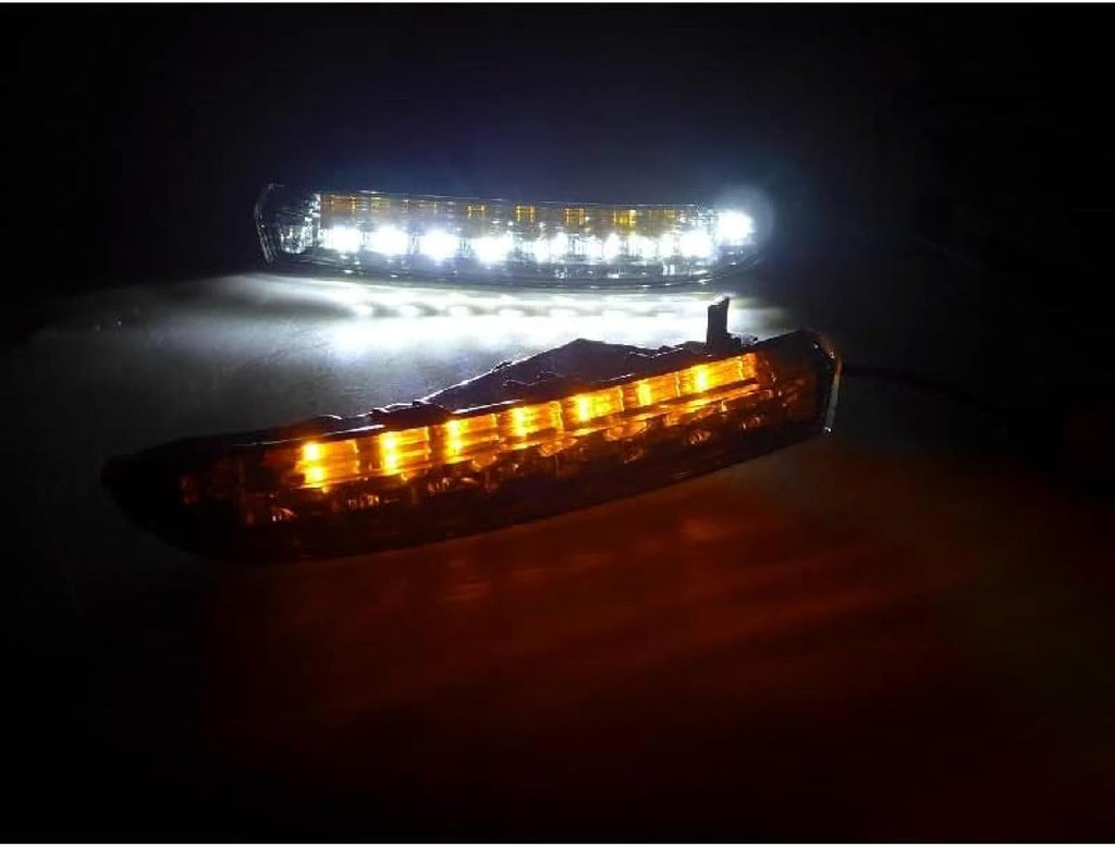 Fog Lights 2x DRL Daytime Running Fog Lights White Yellow Driving Indicator Lamps For VW For PASSAT For CC 2010-2012 Car Accessories Lights