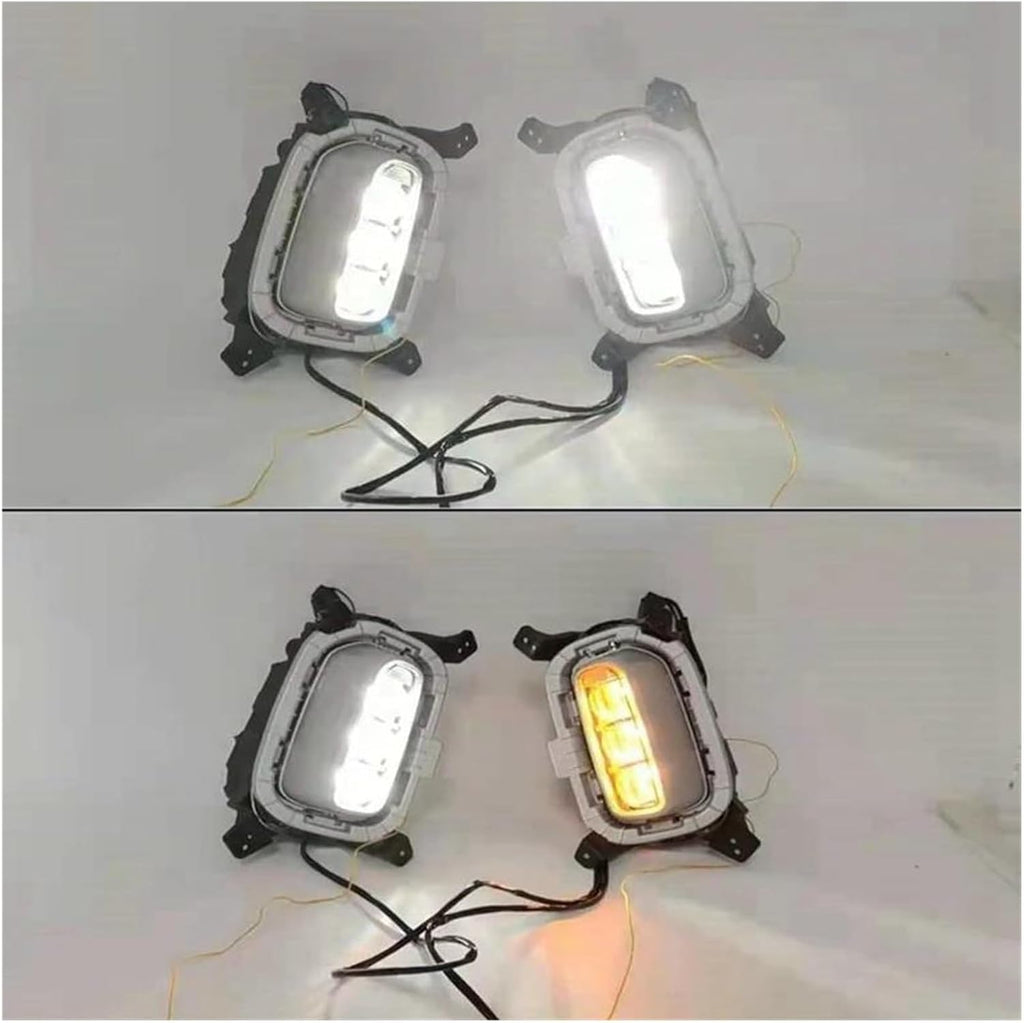 Car Front Head Light for Kia for Seltos for KX3 2020 2021 Turn Signal Indicator Fog Lamp,White and Yellow Light Car LED DRL Daytime Running Light Headlight