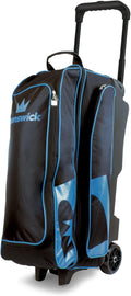 Brunswick Blitz Triple Roller Bowling Bag, Black/Blue