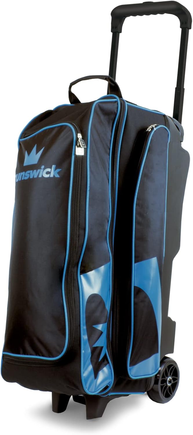 Brunswick Blitz Triple Roller Bowling Bag, Black/Blue