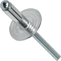 Large Flange Pop Rivets 1/8' x 1/8' Aluminum Body Steel Mandrel (4-2) Qty 500 Durable Fasteners for Construction Automotive Repair Machinery Assembly Improvement Projects