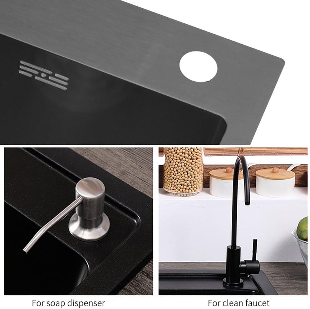KunMai 32' Black Double Bowl Kitchen Sink Stainless Steel Bar Sink Drop-In Kitchen Sink with Drain and Overflow