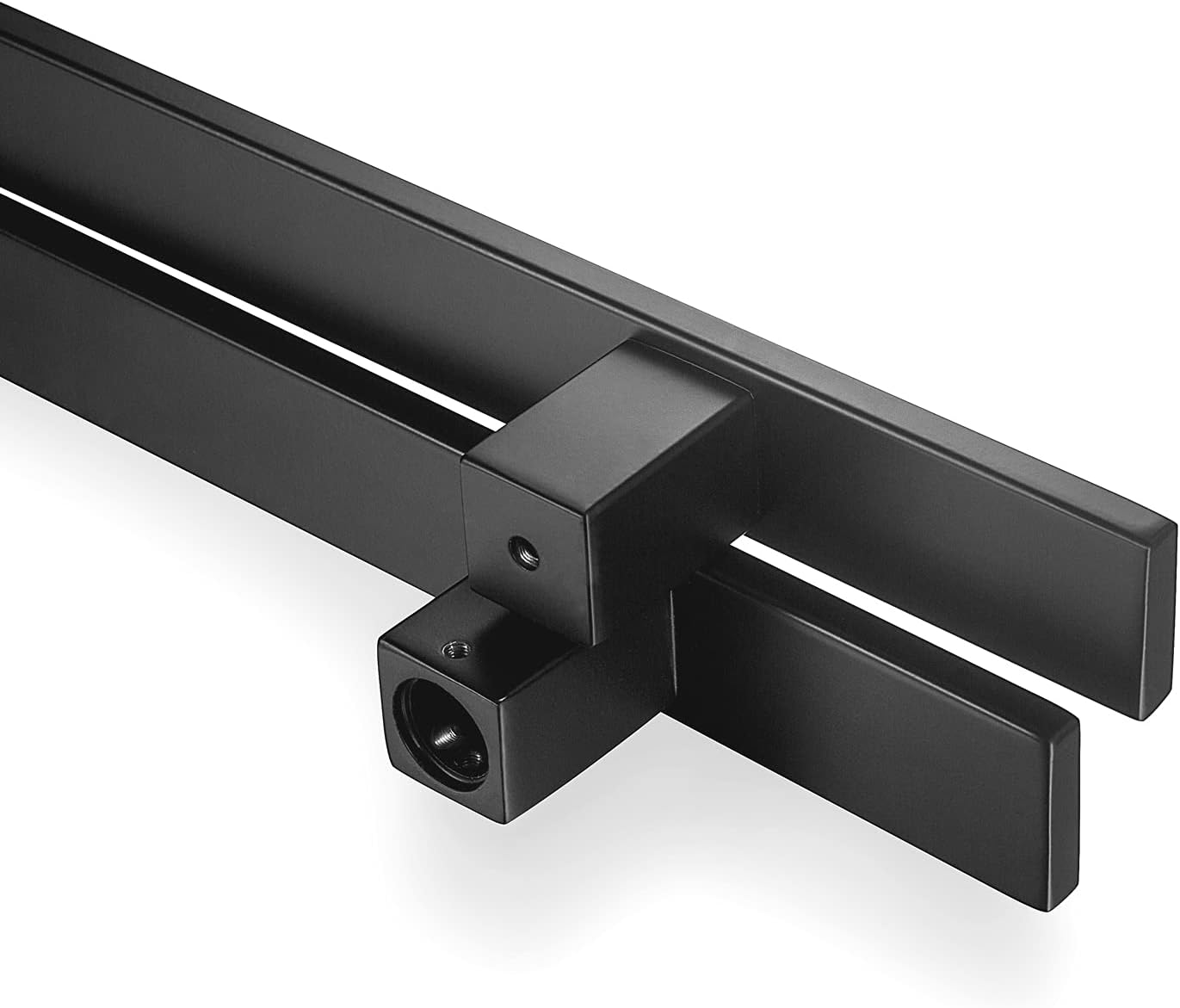 TOGU TG-6018 60 inches Solid Standoffs Heavy-Duty Commercial Grade-304 Stainless Steel Push Pull Door Handle/Barn Door Pull Handle/Glass Pulls, Matte Black Finish