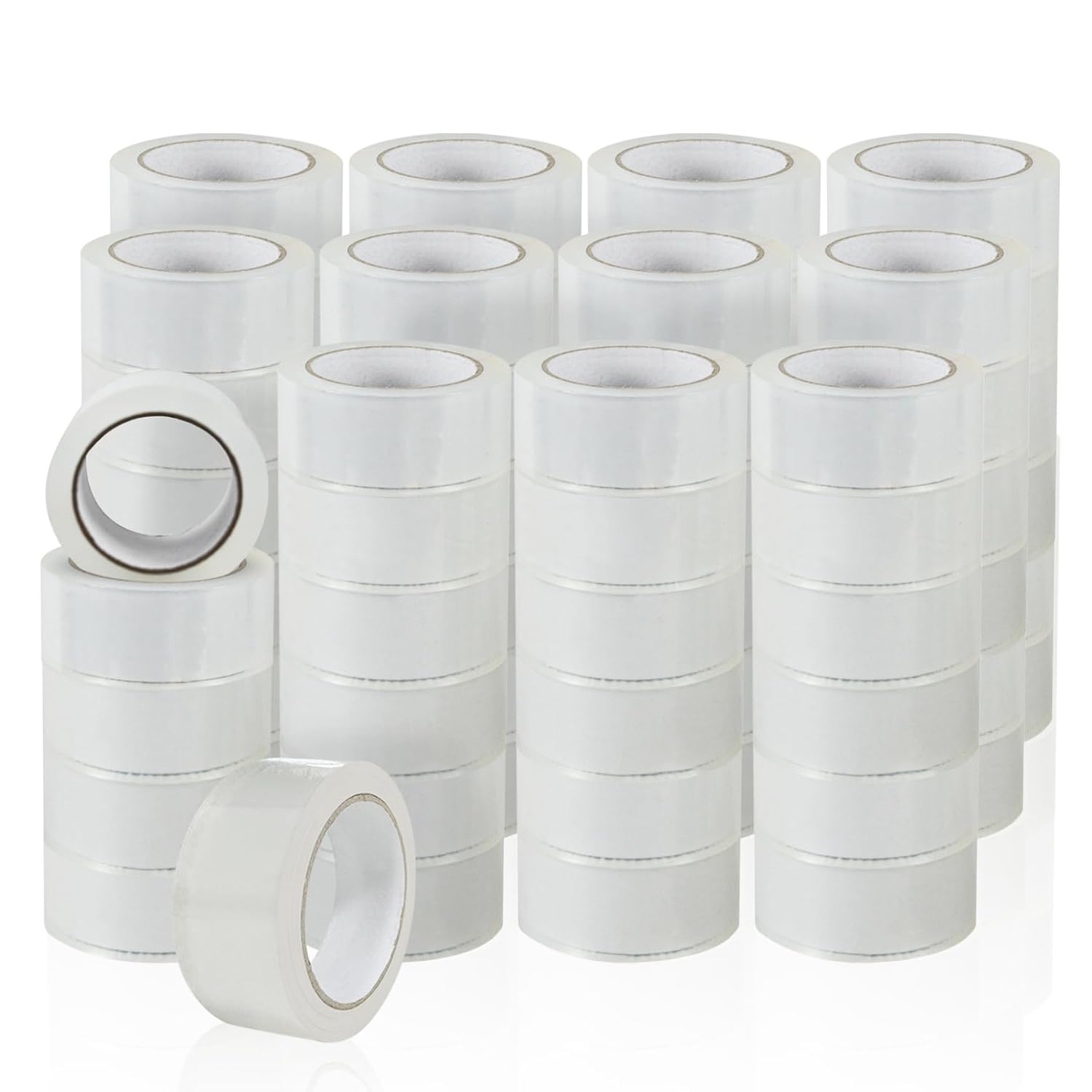 Clear Packing Tape 72 Rolls 2.13 Mil 2 Inch x 110 Yards Heavy Duty Shipping Packing Tape Packaging Carton Tape Suitable for Dispenser Refill Shipping Packaging Moving Sealing