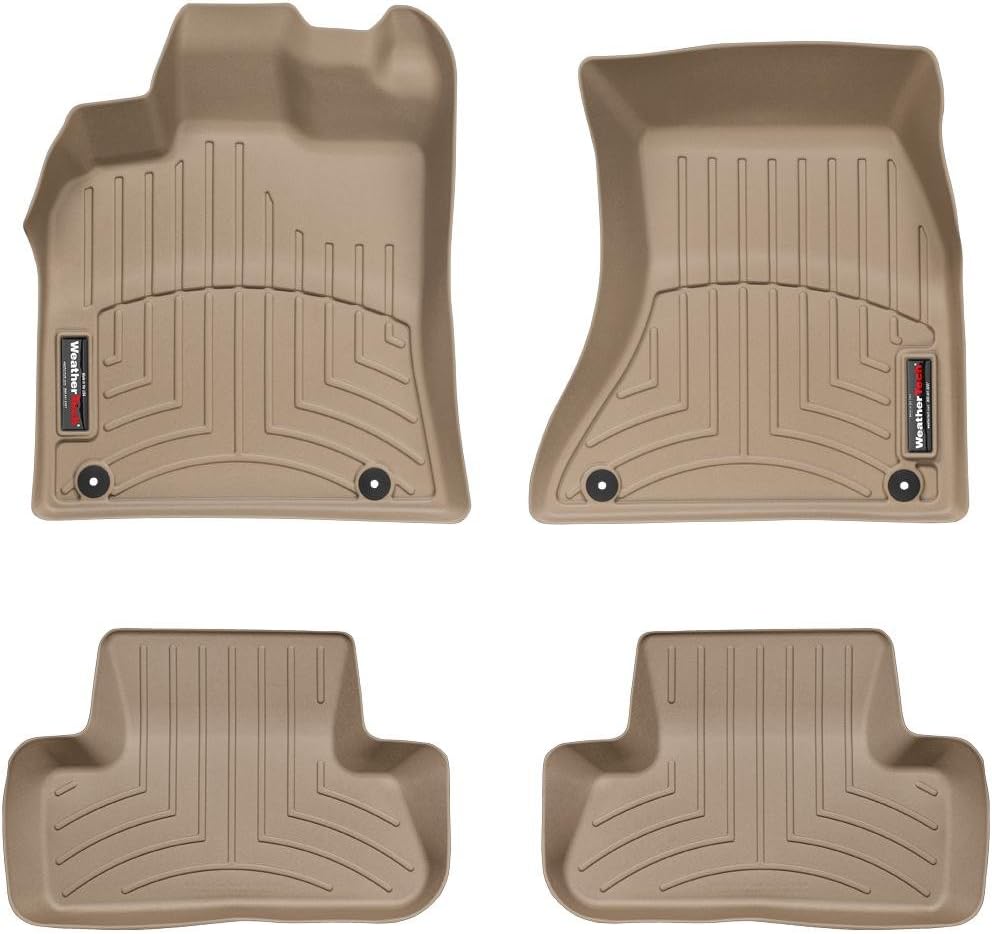 WeatherTech Custom Fit FloorLiners for Audi Q5, SQ5, 1st & 2nd Row (45230-1-2), Tan