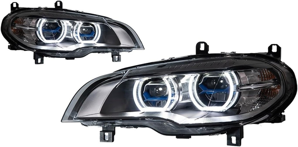 Car Headlights Compatible With BMW X5 E70 2007-2013 LED Headights Blue Laser Style DRL Signal Lamp Hid Automotive Angle Eyes Accessories