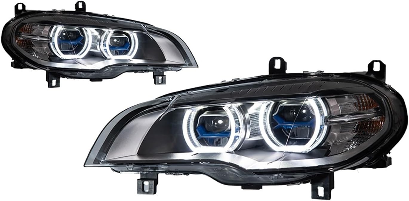 Car Headlights Compatible With BMW X5 E70 2007-2013 LED Headights Blue Laser Style DRL Signal Lamp Hid Automotive Angle Eyes Accessories
