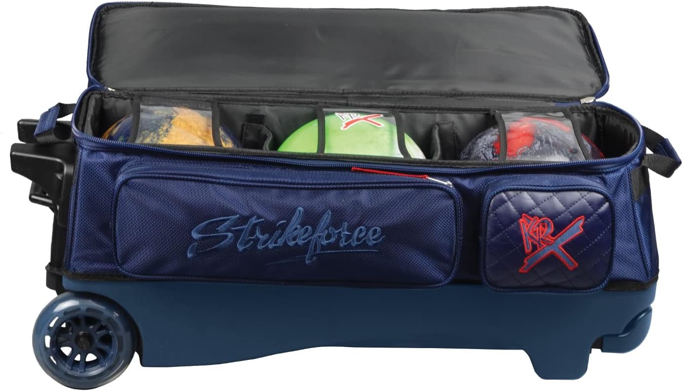 KR Strikeforce Diamond Triple Roller Premium Bowling Bag with 5' Smooth KRuze Wheels