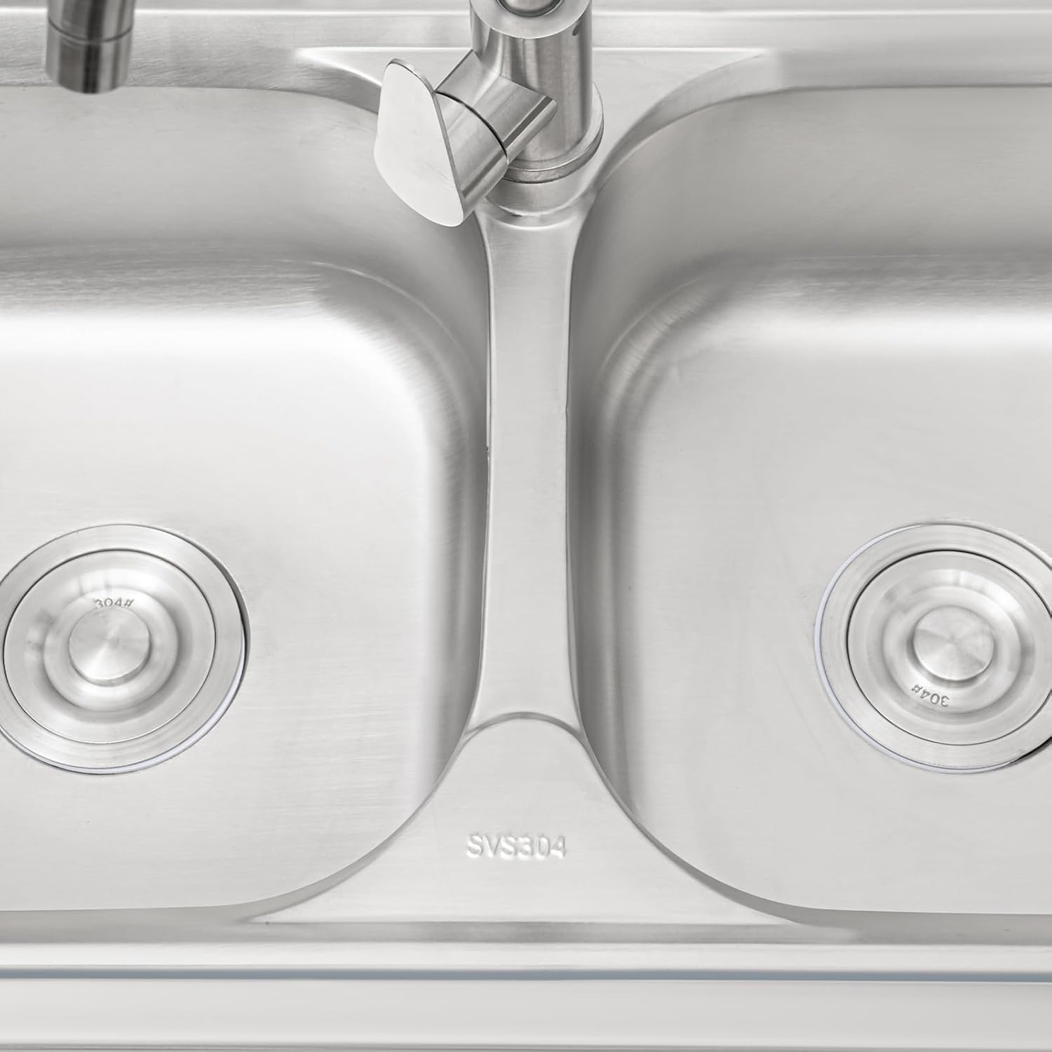 Free Standing Commercial Kitchen Sink Stainless Steel, Double Bowl Utility Sink with 360° Rotatable Faucet and Water Pipes Restaurant Outdoor Utility Sink Left Dual-Bowl (47x17.7x31.5in-A)