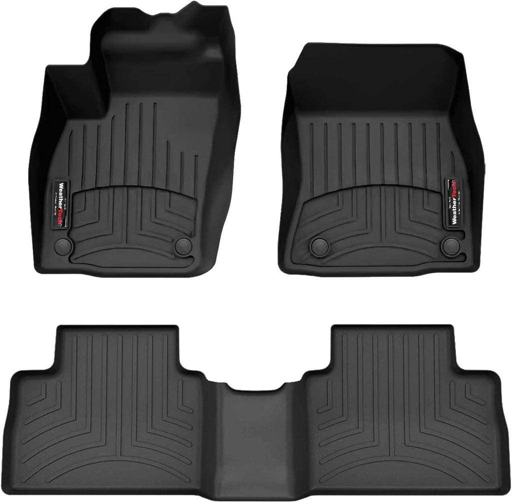 WeatherTech Custom Fit FloorLiners for Nissan Kicks - 1st & 2nd Row (441908-1-2), Black